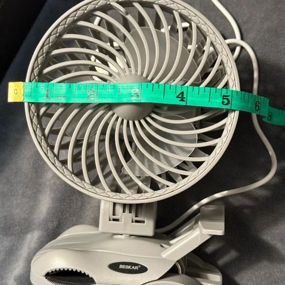 NWT Portable Clip-On Small Desk Fan - Light Gray - Picture 5 of 7